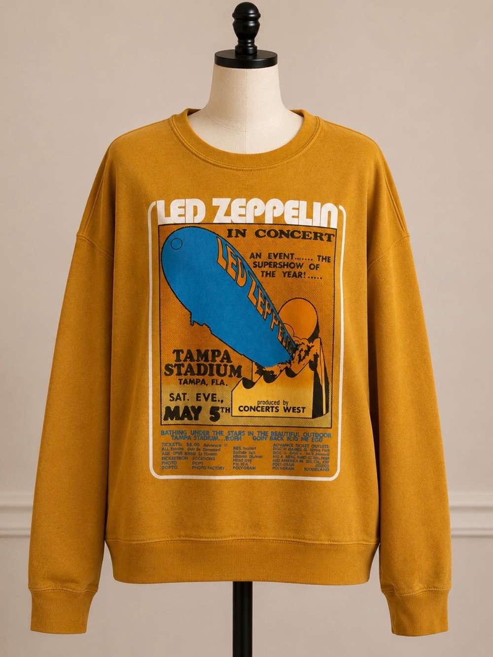 Graphic Crewneck Sweatshirt - Mustard - Picture 1 of 7